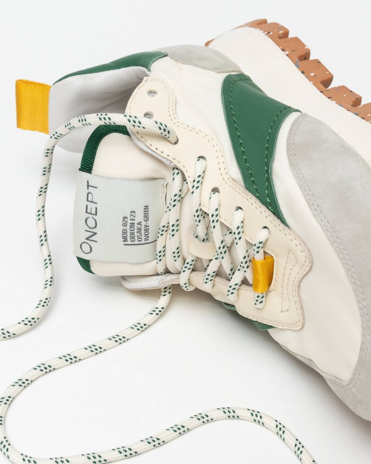 New Oncept Women's Osaka Elite Trainer Shoes In Ivory - Green — image 6 of 7